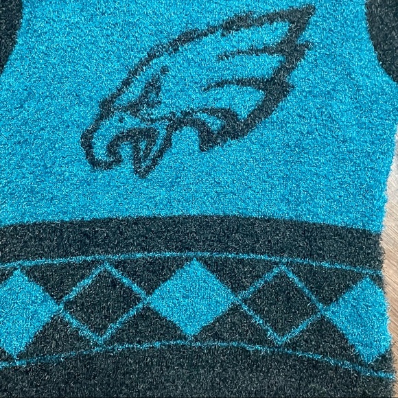Philadelphia Eagles NFL Klew Women's Fuzzy Ugly Sweater Eyelash Green Crew Sz S - Picture 4 of 7
